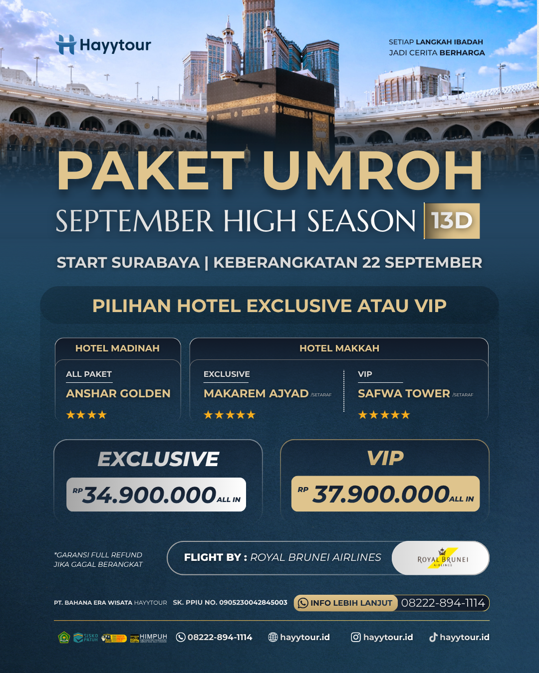 UMROH VIP HIGH SEASON SEPTEMBER
